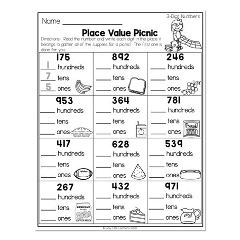 place value of 3-digit numbers worksheets|Place Value of 3 Digit Numbers worksheet .